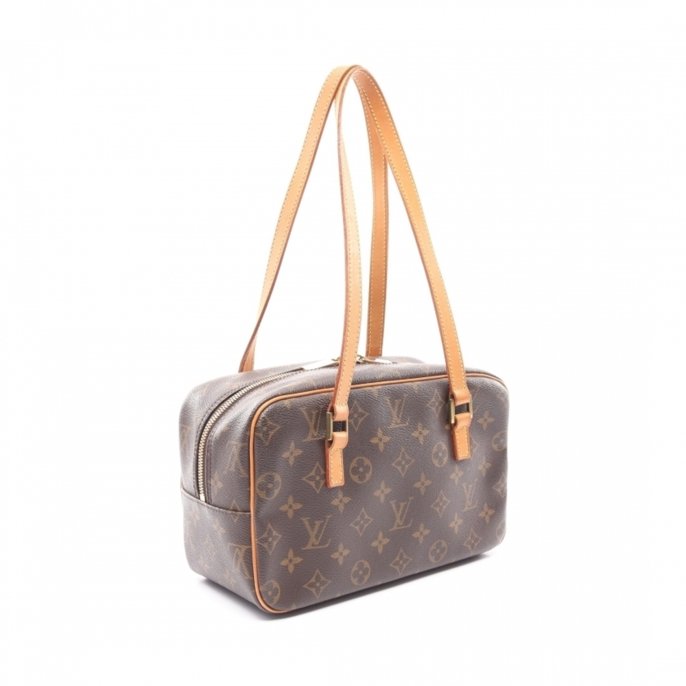 Louis Vuitton Cite MM Monogram Shoulder Bag Brown